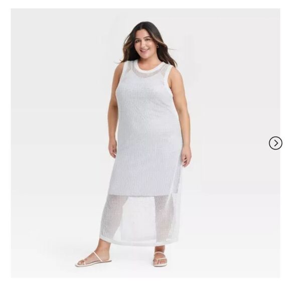 🆕🔥Openwork Midi Tank Dress from A New Day - Silver - Picture 3 of 5